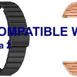 ACM WSM20H22BKRSG3744 Pack of 2 Watch Strap Adjustable Steel 22mm for Itel Alpha 2 Smartwatch (Black/Rose Gold Pink) Smart Watch Strap-picture-12