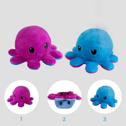 Xivir Kids Set of 2 Reversible Cotton Octopus Soft Toys & Dolls image 2