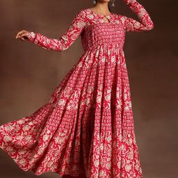 Libas Floral Printed Panelled Pure Cotton Kurta & Trousers With Dupatta-picture-42