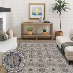 kaleen india Multicolor Vintage Polyester 9' X 12' Machine Made Carpet image 1