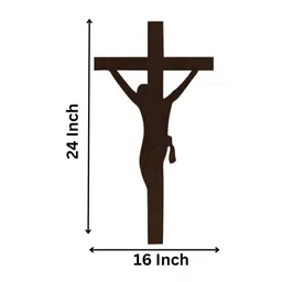 dekorstation Jesus on Cross Medium Brown Engineered Wood Wall Art With LED Light image 3