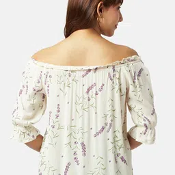 Honey by Pantaloons Floral Printed Off-Shoulder Bardot Top image 4