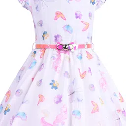 Wish Karo Print Puff Sleeve Chiffon Fit & Flare Dress image 3