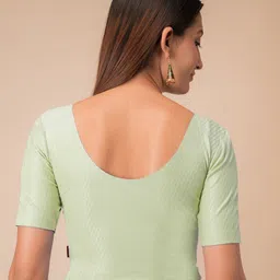 Bindigasm's Advi Self-Design Cotton Stretchable Readymade Saree Blouse image 2