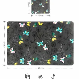 OBSESSIONS Brown 6 Pieces Printed Heat Resistant Table Placemats with Coasters image 2