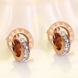 MYKI Rose Gold-Plated Contemporary Studs Earrings image 2