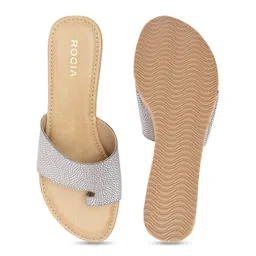 Rocia Gold-Toned Textured Wedge Heels image 5