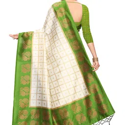 Leeza Store Woven Design Zari Silk Blend Banarasi Saree image 4