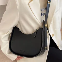 SYGA Leather Structured Sling Bag With Tasselled image 4