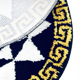 FABINALIV White & Black Geometric Anti-Skid Doormat image 4