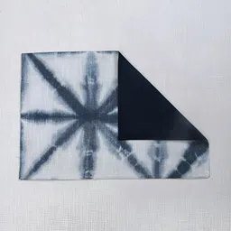 ratan cart TARAN LIVING 4-pcs Blue & Grey Printed Table Placemat image 3