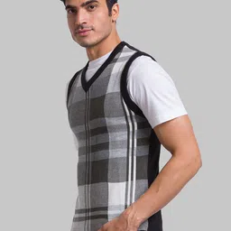 Parx Men Checked Acrylic Sweater Vest image 4