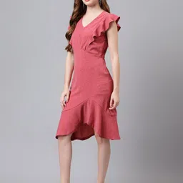Latin Quarters V-Neck Flutter Sleeve Sheath Dress image 4