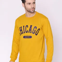 Lounge Dreams Men Mustard Printed Cotton Sweatshirt image 2