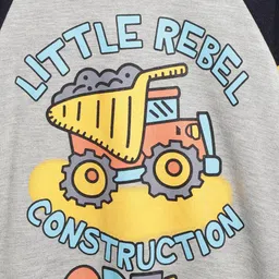 YK Boys Grey Graphic Printed Hooded Cotton Sweatshirt image 3