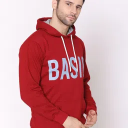 Lounge Dreams Men Red Printed Cotton Hooded Sweatshirt image 3