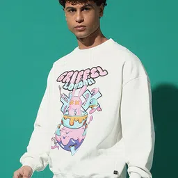GRIFFEL Men Printed Round Neck Sweatshirt image 3