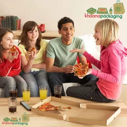 khaana packaging Pizza Box Craft Paper Pizza Box 3ply Corrugated pizza box size -8.5X8.5X1.5'' inch (8 inch) Pizza Packaging Box image 5