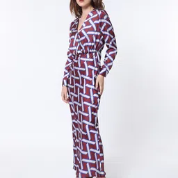 RAREISM Geo Print Overlap Front Maxi Dress image 4