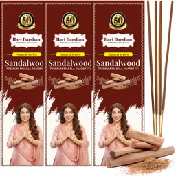 hari darshan Sandalwood Premium Masala Agarbatti Incense Sticks - (Pack of 3, 60g Each) Chandan-picture-15