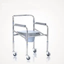 renewa REN-W37 Commode Chair with Wheels for adults, bathroom chair for patient Commode Chair image 5