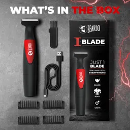 BEARDO I-Blade Body Trimmer for Beard, Hair, Groin OneBlade Trimmer 150 minRuntime 4 Length Settings image 3