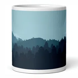 Mr UVD White & Blue Graphic Printed Ceramic Glossy Mug 350 ml image 3