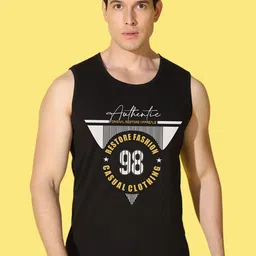 WOOSTRO Pack Of 2 Printed Combed Cotton GymInnerwear VWS26(MORE PEACH)(98 BLACK) image 4