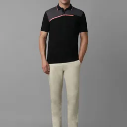 Louis Philippe Men Colourblocked Polo Collar T-shirt image 5