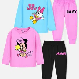 Disney By Miss and Chief Girls Printed T-shirt with Pyjamas-picture-12