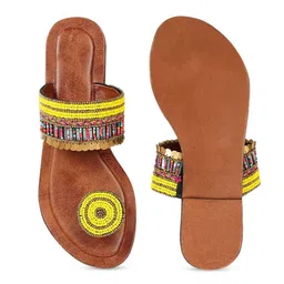 JUTTIESMAKER Women Embellished Open Toe Flats image 4