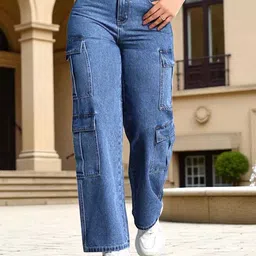 Glossia Women Comfort Wide Leg High-Rise Acid Wash Stretchable Jeans-image-82