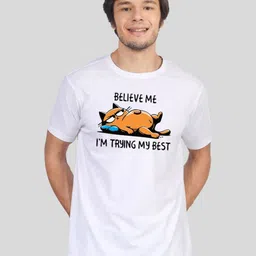 Greylongg Men Graphic Printed Round Neck Cotton T-shirt image 1