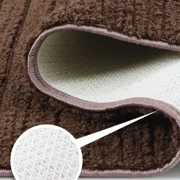 OBSESSIONS Brown Anti-Skid Super-Soft Rectangular Ultra-Absorbent 2000-GSM Bath Rug image 5