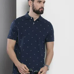 MERRIMENT Men Printed Polo Collar T-shirt-image-60