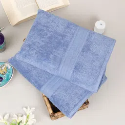 Creeva Classic Blue 2 Pieces Cotton 550 GSM Bath Towel-picture-30
