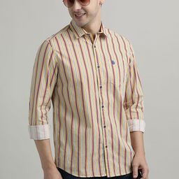 MaverIQ Men Slim Fit Vertical Striped Spread Collar Cotton Casual Shirt-picture-30
