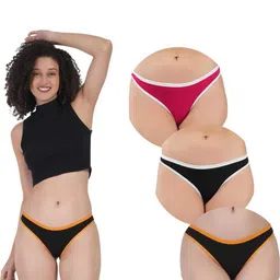 ORLIZEA Pack of 3 Women Low-Rise Cotton Blend Thongs-picture-13