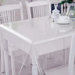 AMBBI COLLECTIONS Transparent Waterproof Rectangle 4-Seater Table Cover-picture-14