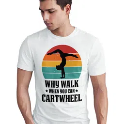 Seekbuylove Gymnastics Printed Round Neck Short Sleeves Pure Cotton Bio Finish T-shirt-picture-40