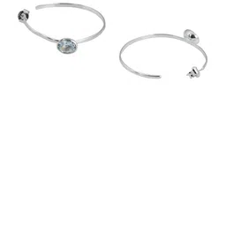 Meadows 925 Sterling Silver Topaz Studded Circular Shaped Studs-picture-11