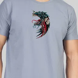 Greylongg Men Printed Applique T-shirt image 2
