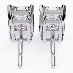 VALANOVA 18KT White Gold Diamond Studded Earrings-1.73 gm image 3