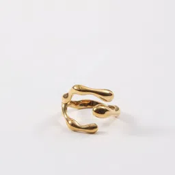 KAORI BY SHREYA AGARWAL Gold Plated Cut Out Textured Ring-picture-33