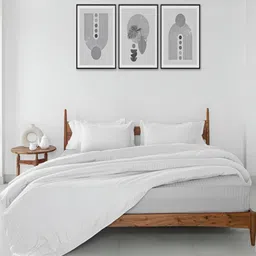 HOMEMONDE White Striped 210 TC Cotton Super King Duvet Cover-image-76