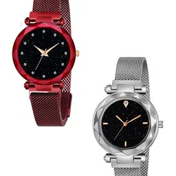 Gopal Shopcart Women Stainless Steel Straps Analogue Watch GR_379_Red_12_Silver_4_figar-image-24