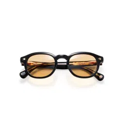 Shisen Fox Unisex Arias Kitsune Acetate Yellow Round Uv Coating Full Rim Sunglass-Asg06 (49) image 4