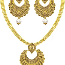 Women Click Gold Plated Stones Studded & Beaded Jewellery Set-picture-36
