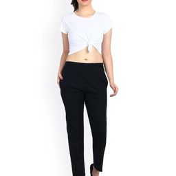 SRISARAS Women Slim Fit Mid-Rise Cotton Trousers-picture-4