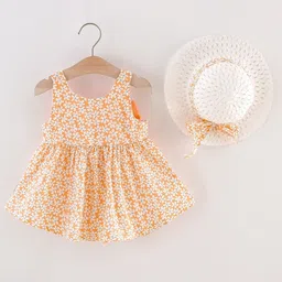 Bold N Elegant Floral Print Mini Dress With Hat-picture-28